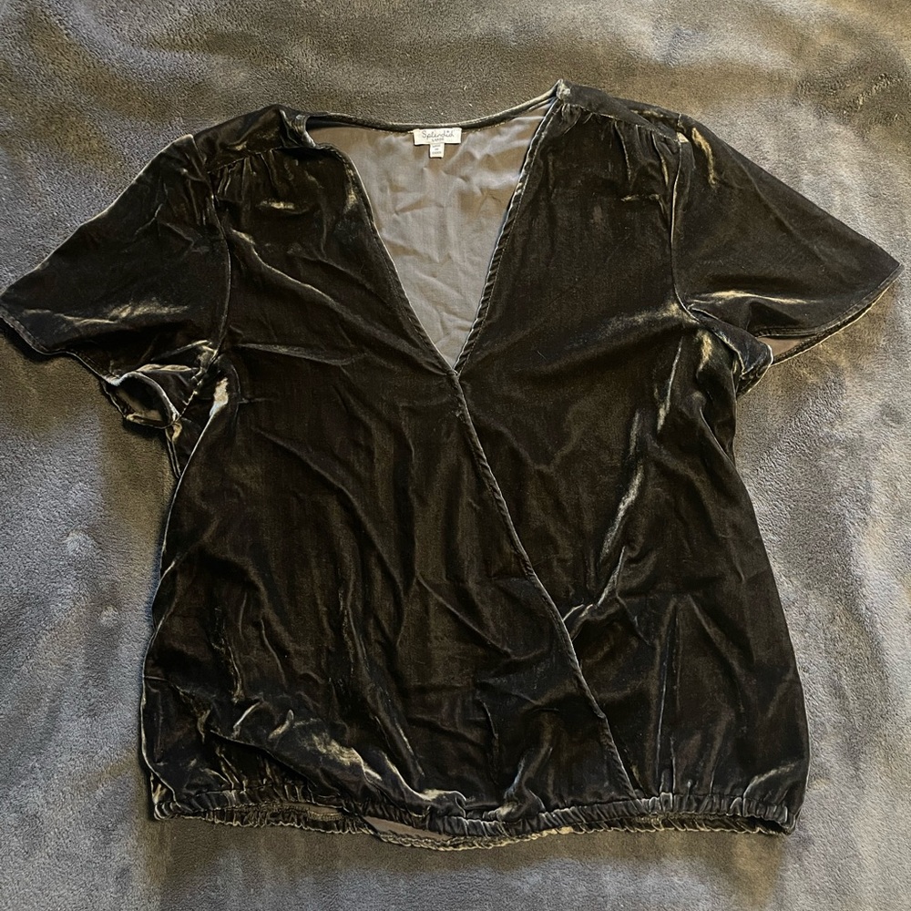 Splendid Charcoal Velvet top